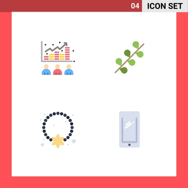 Flat Icon Pack Símbolos Universales Broker Joyería Mercado Pascua Collar — Archivo Imágenes Vectoriales