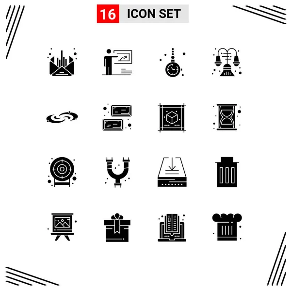 Set Modern Icons Symbols Signs Lamp House Man Decorate Jewelry — Stock Vector