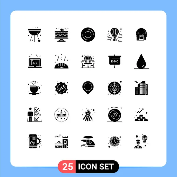 Stock Vector Icon Pack Line Signs Symbols Travel Airdrop Party — Stock Vector