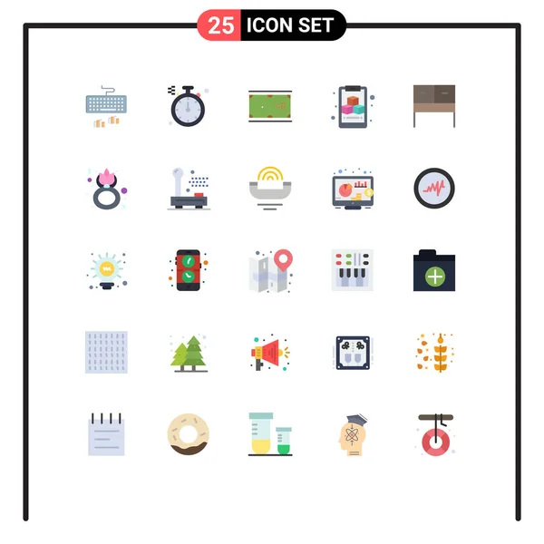 Stock Vector Icon Pack Line Signs Symbols Table Desk Cue — Stock Vector