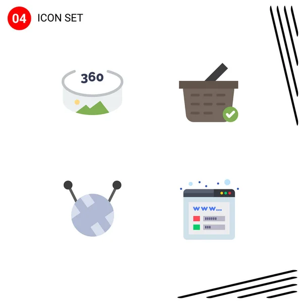 User Interface Flat Icon Pack Modern Signs Symbols Panorama Checkout — Vetor de Stock