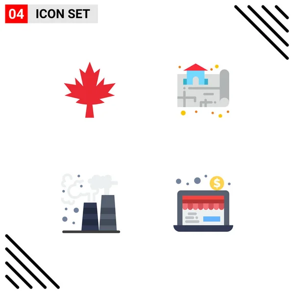 Concepto Icono Plano Para Sitios Web Móviles Aplicaciones Canada Contaminación — Vector de stock