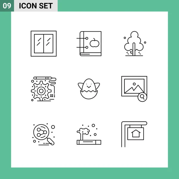 Creatieve Iconen Moderne Tekens Symbolen Van Engineering Leren Ontwikkeling Boom — Stockvector