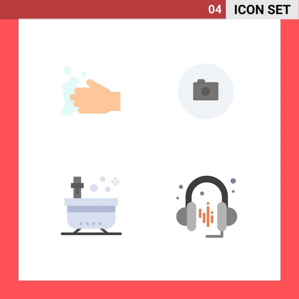 Universal Flat Icons Set Web Mobile Aplicações Limpeza Beleza Lavagem — Vetor de Stock