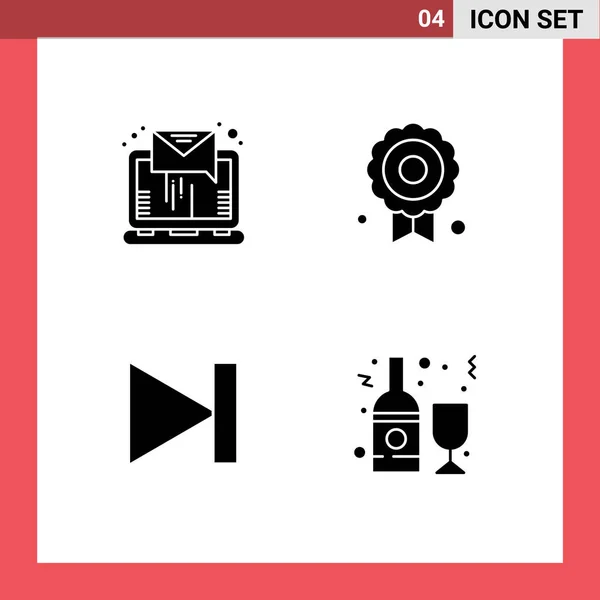 Stock Vector Icon Pack Líneas Signos Símbolos Para Correo Electrónico — Vector de stock