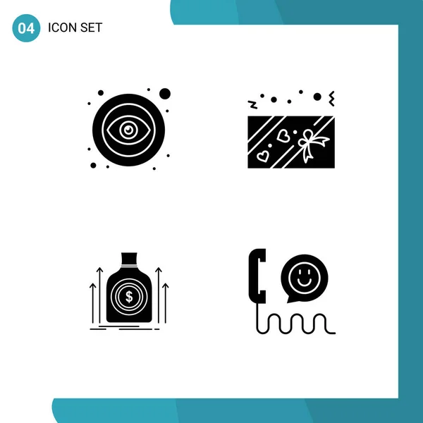 Interface Utilisateur Glyphe Solide Pack Signes Symboles Modernes Oeil Dollar — Image vectorielle