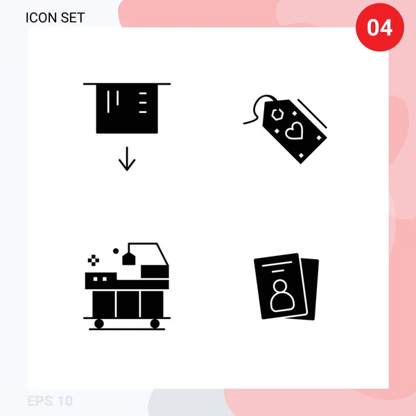 Set Modern Icons Tanda Tanda Untuk Atm Rumah Sakit Tag - Stok Vektor