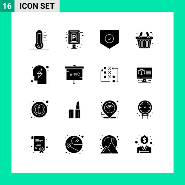 Universal Icon Symbols Group Modern Solid Glyphs Planning Shopping Board — Stockový vektor