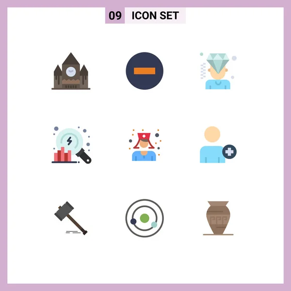 Stock Vector Icon Pack Signos Línea Símbolos Para Médico Datos — Vector de stock