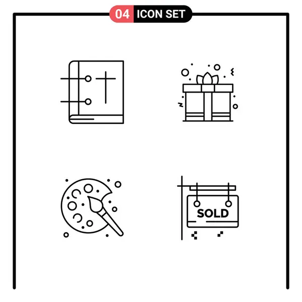 Conjunto Vetor Filledline Flat Colors Grid Para Bíblia Cor Livro —  Vetores de Stock