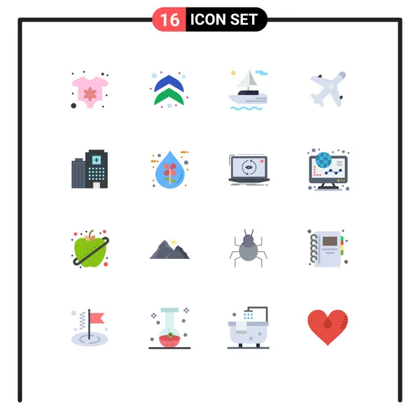 Universal Icon Symbols Group Modern Flat Colors Bio Building Transport — Διανυσματικό Αρχείο