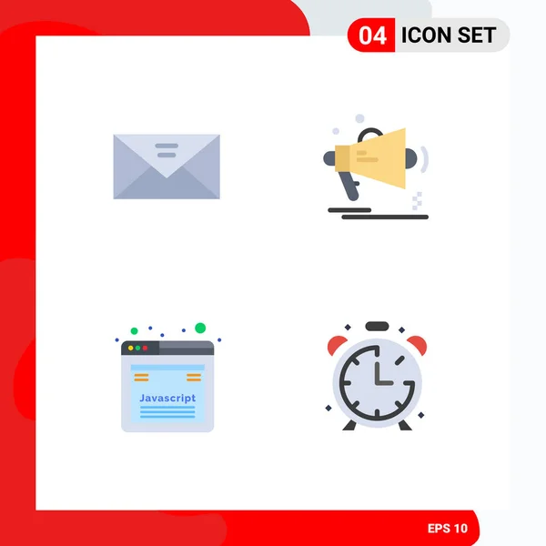 Pack Iconos Planos Modernos Signos Símbolos Para Medios Impresión Web — Vector de stock