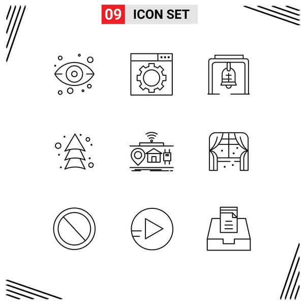 Stock Vector Icon Pack Signos Símbolos Línea Para Internet Iot — Vector de stock