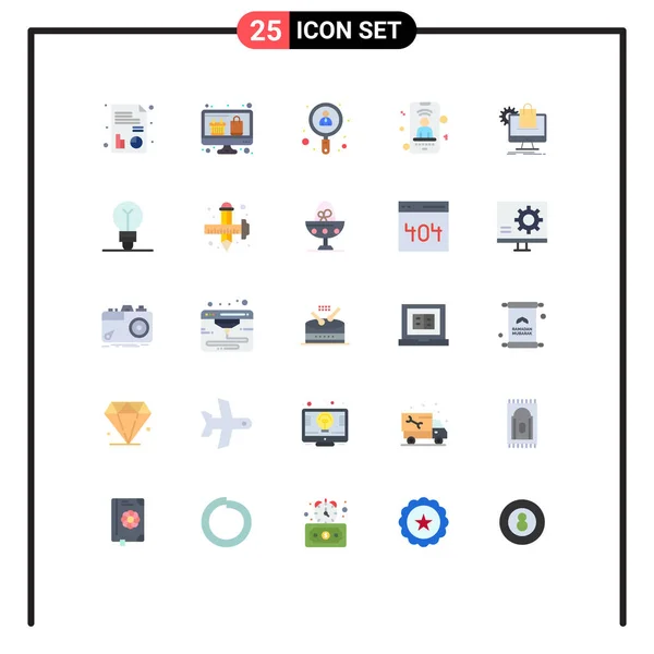 Conjunto Icones Modernos Símbolos Sinais Para Comércio Eletrônico Compras Pesquisa — Vetor de Stock