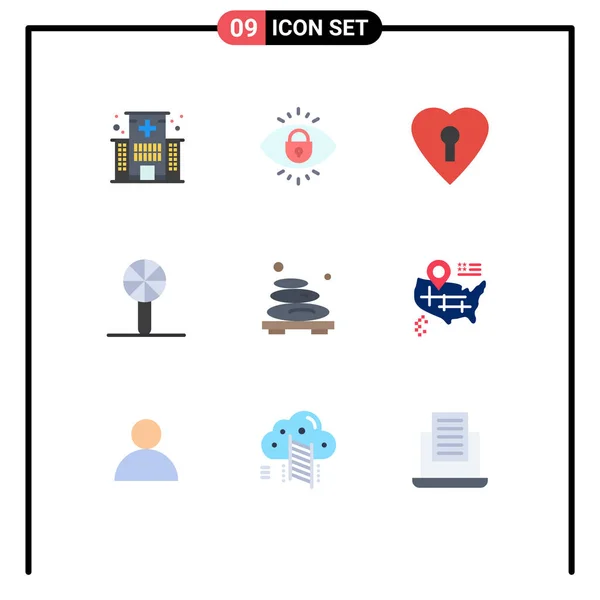 Set Modern Icons Symbols Signs Hot Rattle Lock Infancy Baby — Stock Vector