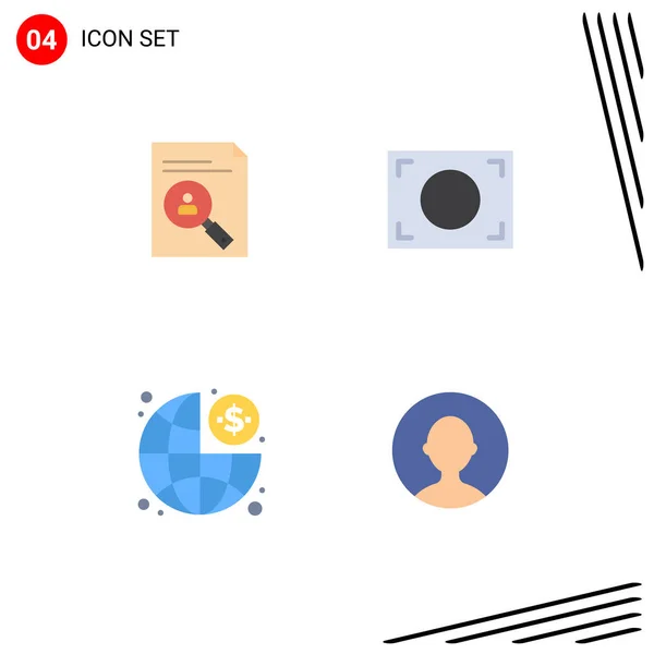 Pictograma Conjunto Iconos Planos Simples Aplicación Negocio Enfoque Gestión Elementos — Vector de stock