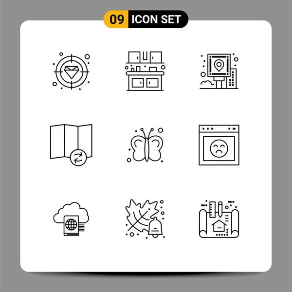 Universal Icon Symbols Group Modern Outlines Fly Synchronize City Sync - Stok Vektor