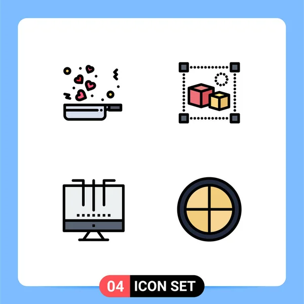 Interface Utilisateur Filledline Flat Color Pack Modern Signs Symbols Cooking — Image vectorielle
