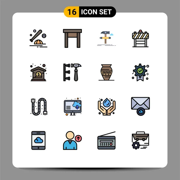 Universal Icon Symbols Group Modern Flat Color Filled Lines Blocker — Vetor de Stock