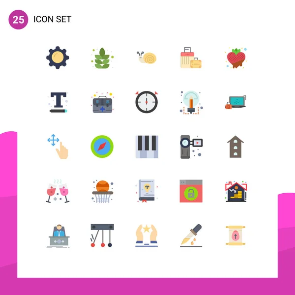 手提包 行李等25种基本平面色彩的用户界面包 — 图库矢量图片