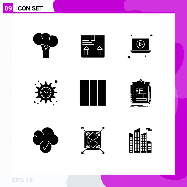 Stock Vector Icon Pack Line Signs Symbols Process Wireframe Laptop — 스톡 벡터