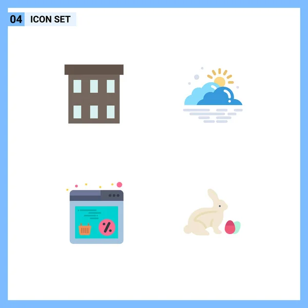 Universal Icon Symbols Group Modern Flat Icons Building Weather Corporation — Vetor de Stock