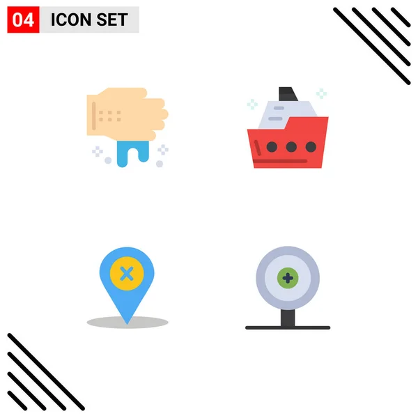 Universal Flat Icons Set Web Mobile Applications Hand Πλοήγηση Κρουαζιέρα — Διανυσματικό Αρχείο