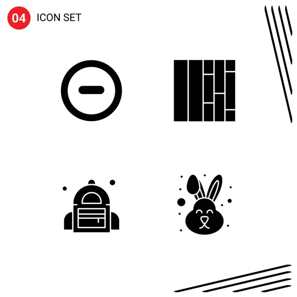 Benutzeroberfläche Solid Glyph Pack Moderner Zeichen Und Symbole Für Medien — Stockvektor