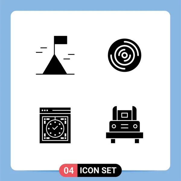 Set Modern Icons Symbols Signs Adventure Device Disc Web Editable — Stock Vector