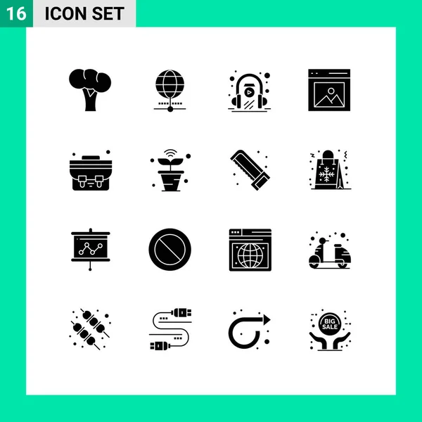 Universal Symbols Bag Picture Learning Interface Communication Editable Vector Design — 스톡 벡터