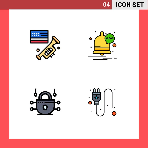 Conjunto Iconos Interfaz Usuario Moderna Símbolos Signos Para Bandera Seguridad — Vector de stock