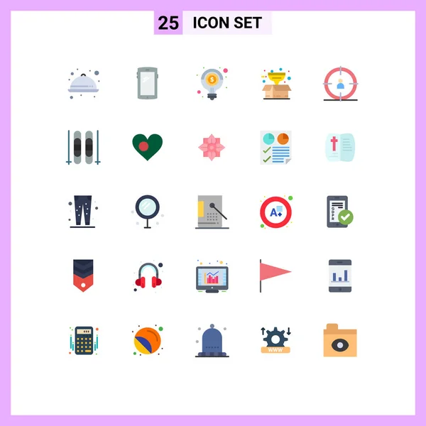 Pictogram Set Dari Warna Datar Sederhana Filter Paket Iphone Kotak - Stok Vektor