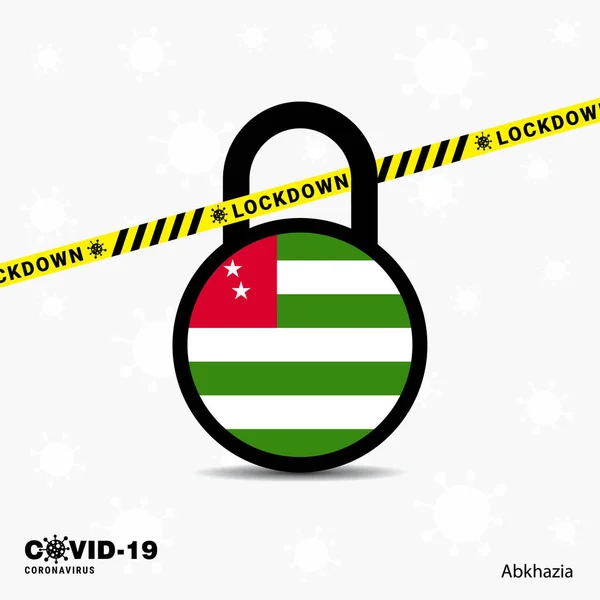 Abkhazia Lock Lock Coronavirus Pandemic Incerning Covid Lock Design — стоковий вектор