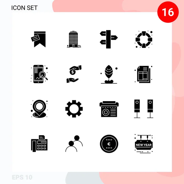Universal Icon Symbols Group Modern Solid Glyphs Mobile Support Christmas — Stock Vector