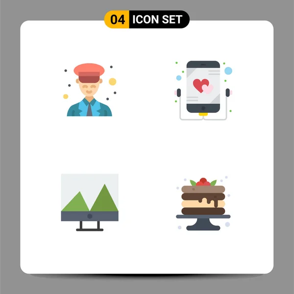 Universal Icon Symbols Grupo Iconos Planos Modernos Mujer Análisis Policía — Vector de stock