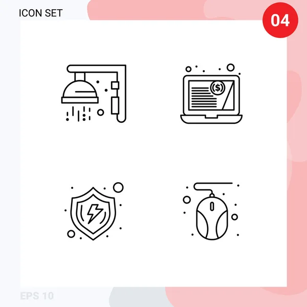 Stock Vector Icon Pack Med Linje Tecken Och Symboler För — Stock vektor