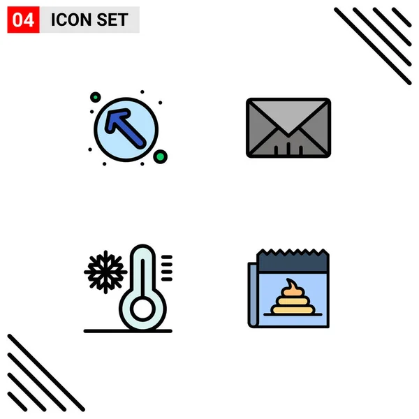 Stock Vector Icon Pack Line Signs Symbols Arrow Snow Upleft — 스톡 벡터