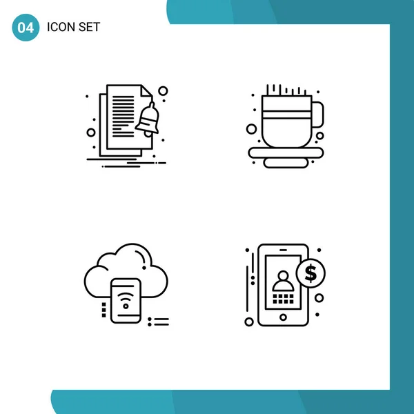 Pack Signos Símbolos Colores Planos Modernos Línea Relleno Para Medios — Vector de stock