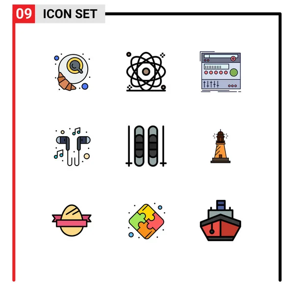 Universal Icon Symbols Group Modern Filledline Flat Színek Okostelefon Headset — Stock Vector