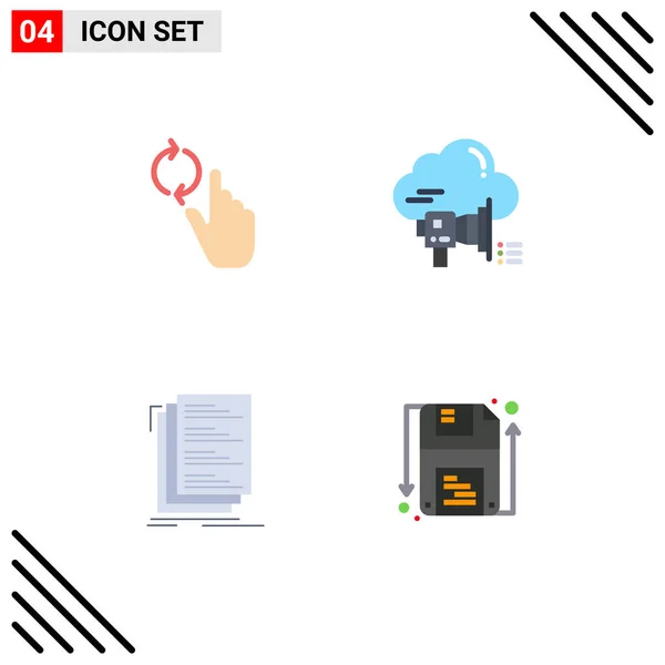 Mobile Interface Flat Icon Set Pictograms Finger Code Gesture Promotion — Stock Vector