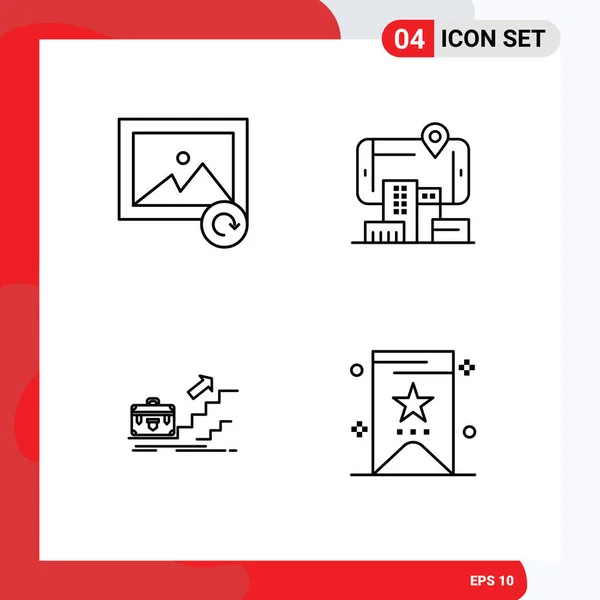 Conjunto Icones Modernos Símbolos Sinais Para Imagem Carreira Realidade Auditado — Vetor de Stock