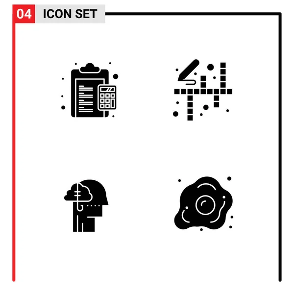 Icono Universal Símbolos Grupo Glifos Sólidos Modernos Calcular Tomar Prestado — Vector de stock