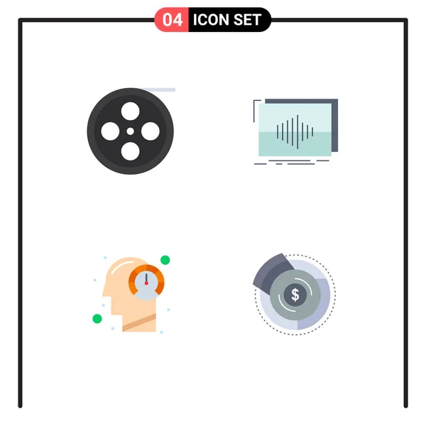 Universal Flat Icons Set Web Mobile Applications Camera Rápido Vídeo — Vetor de Stock