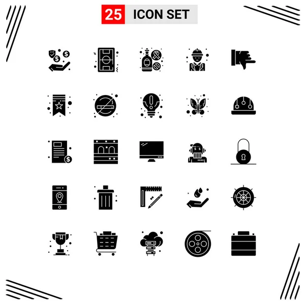 Conjunto Icones Modernos Símbolos Sinais Para Gerente Trabalho Jogo Engenheiro — Vetor de Stock