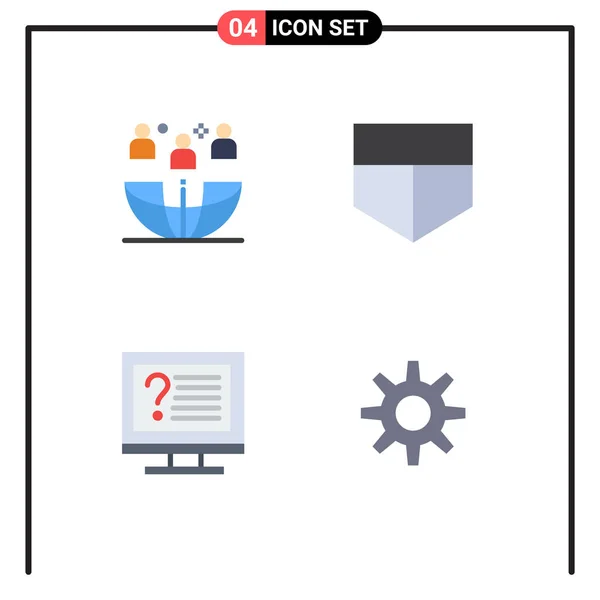 Iconos Creativos Signos Símbolos Modernos Freelance Escritorio Reunión Escudo Elementos — Vector de stock