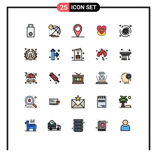 Set Iconos Interfaz Usuario Moderna Símbolos Signos Para Cronómetro Corazón — Vector de stock