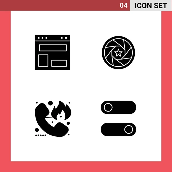 Universal Icon Symbols Group Modern Solid Glyphs Blog Layout Photo — Διανυσματικό Αρχείο