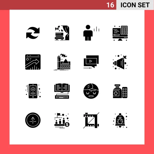 Conjunto Icones Modernos Símbolos Sinais Para Seta Interface Análise Computador — Vetor de Stock