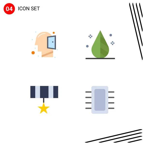 Benutzeroberfläche Flaches Icon Pack Moderner Zeichen Und Symbole Für Kopf — Stockvektor