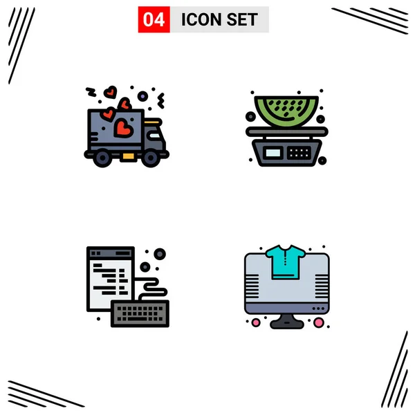 Conjunto Iconos Interfaz Usuario Moderna Símbolos Signos Para Entrega Codificación — Vector de stock